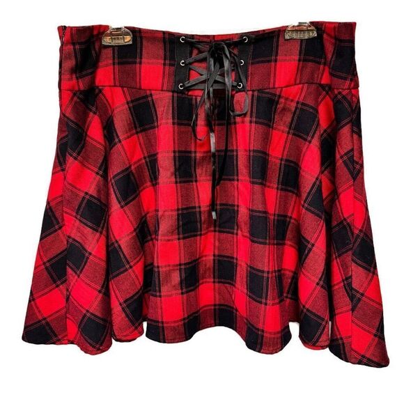 Plaid A-line mini skirt - Picture 1 of 4
